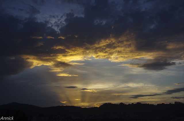 coucher de soleil sur hendaye plage